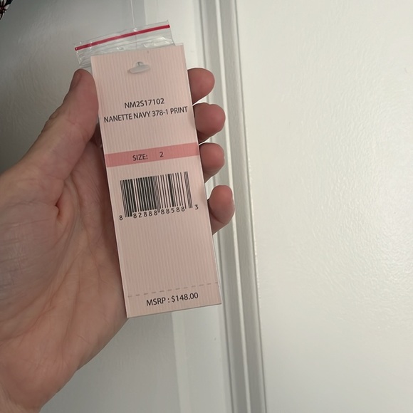 NWT Nanette Lepore Navy Floral Button Front Midi Dress with Tie Waist - Picture 5 of 5